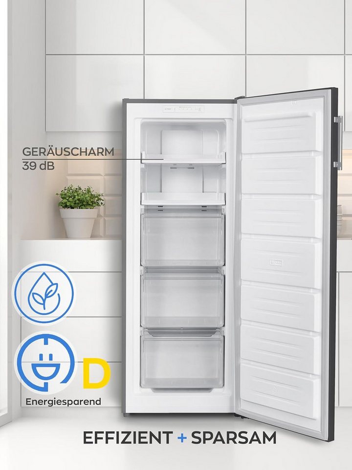 Heinrich´s Gefrierschrank HGS 3192 IX, 143 cm hoch, 60 cm breit, 161L Gefrierschrank, No-Frost Schutz, LED-Display, Alarmfunktion Bild 5