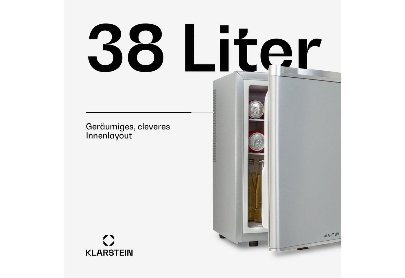 Klarstein Table Top Kühlschrank 10046360, 51 cm hoch, 43 cm breit, Bier Hausbar Getränkekühlschrank Hotel Mini Fridge Bild 3