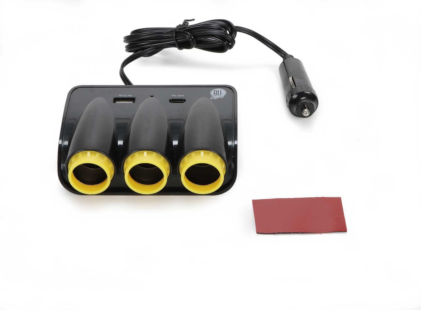 All Ride Zigarettenanzünder-Verteiler 3-fach Steckdosen Verteiler (12/24 Volt Steckdose, 1-St., mit USB-A und USB-C-Port), Auto LKW 3-fach Steckdosen Verteiler Bild 5
