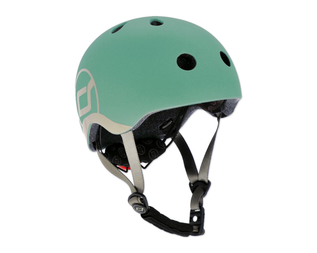 Scoot and Ride Kinderhelm Kinderhelm XXS-S Olive, grün - Schutzhelm, mit LED-Sicherheitslicht
