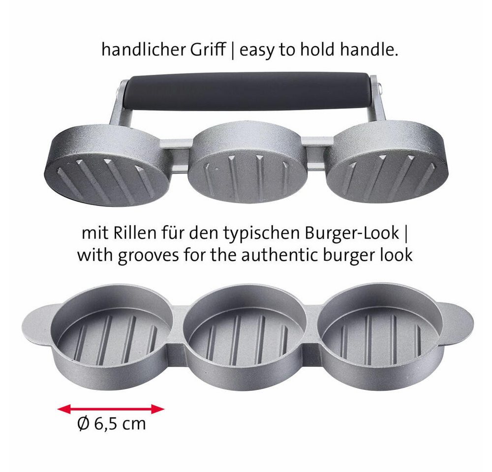 WESTMARK Hamburger Maker Mini, formt 3 Mini-Patties (ca. 6,5 cm) gleichzeitig Bild 4