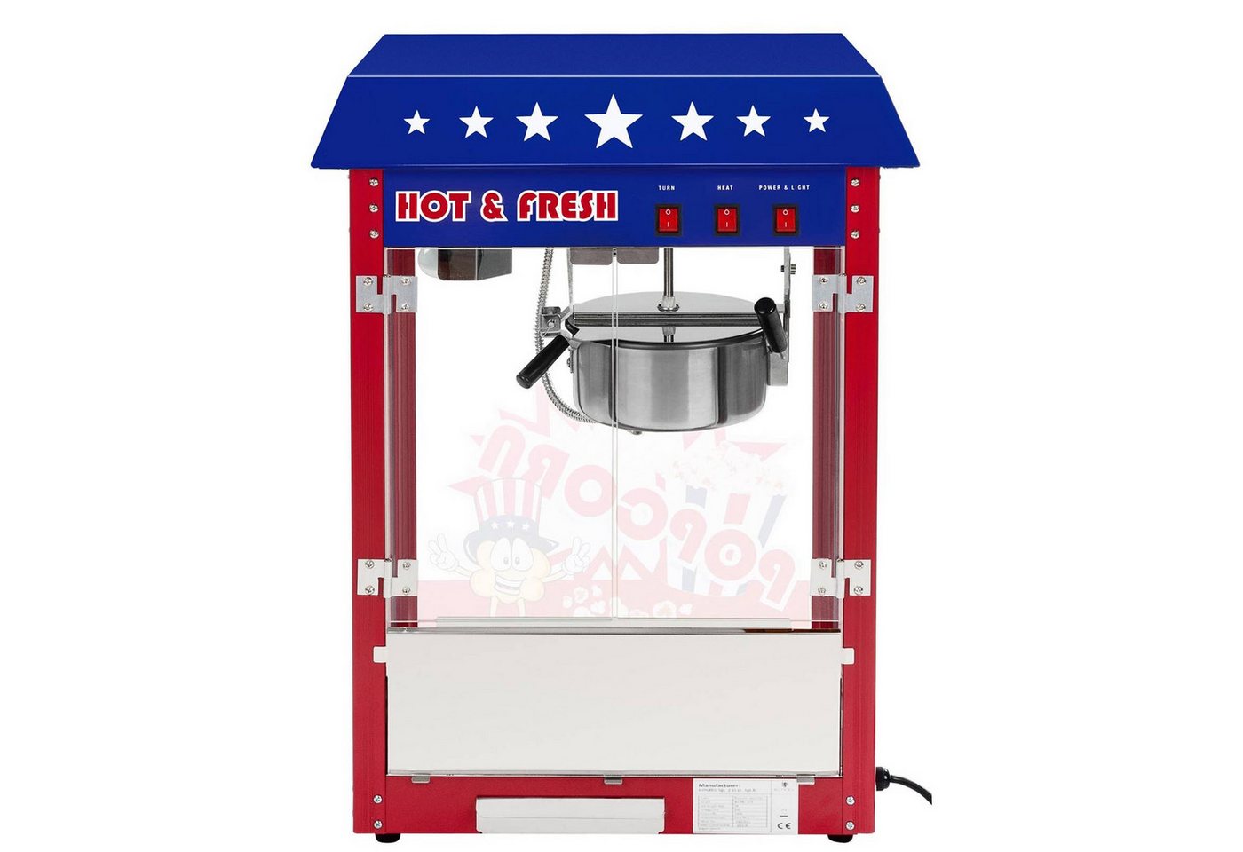Royal Catering Popcornmaschine 5 kg/h Popcornautomat mit Wagen Popcorn Maker 1500 W USA-Design Profi Bild 4