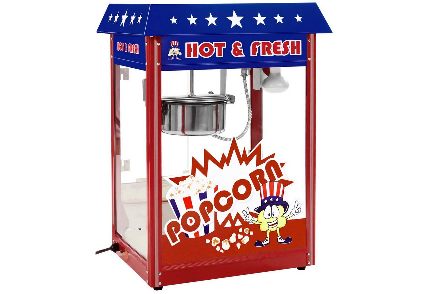 Royal Catering Popcornmaschine 5 kg/h Popcornautomat mit Wagen Popcorn Maker 1500 W USA-Design Profi Bild 5