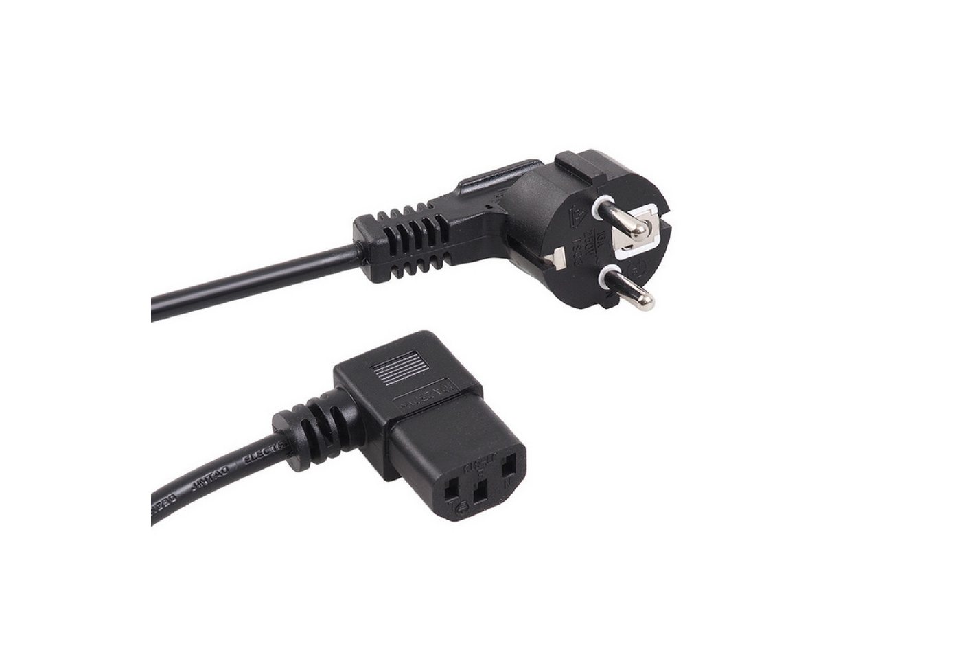 Maclean MCTV-802 Netzkabel 1,5 m mit Winkelstecker Netzkabel, (150 cm), Schutzkontakt auf C13 Kaltgerätestecker, 250 V / 16 A Bild 2