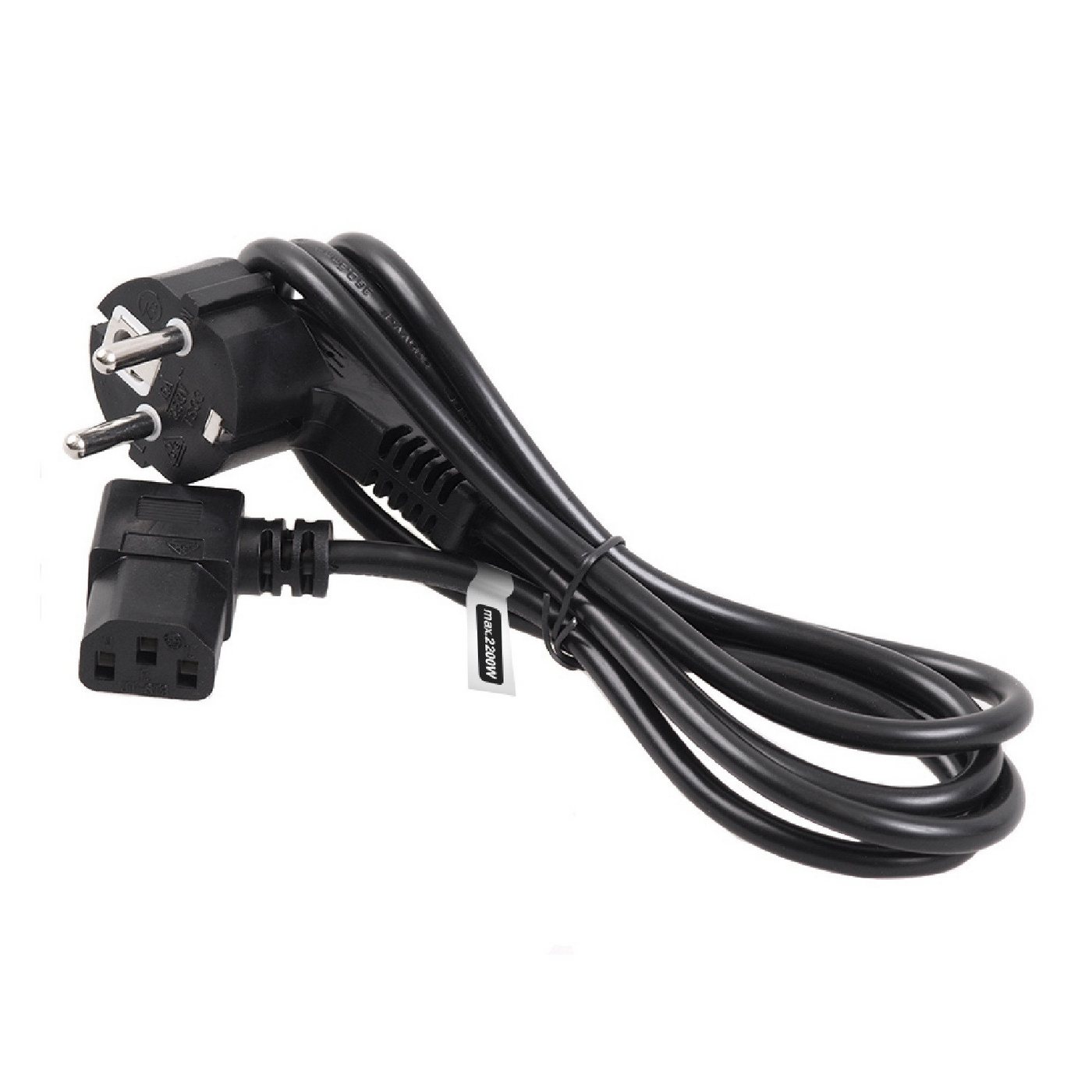 Maclean MCTV-802 Netzkabel 1,5 m mit Winkelstecker Netzkabel, (150 cm), Schutzkontakt auf C13 Kaltgerätestecker, 250 V / 16 A Bild 4