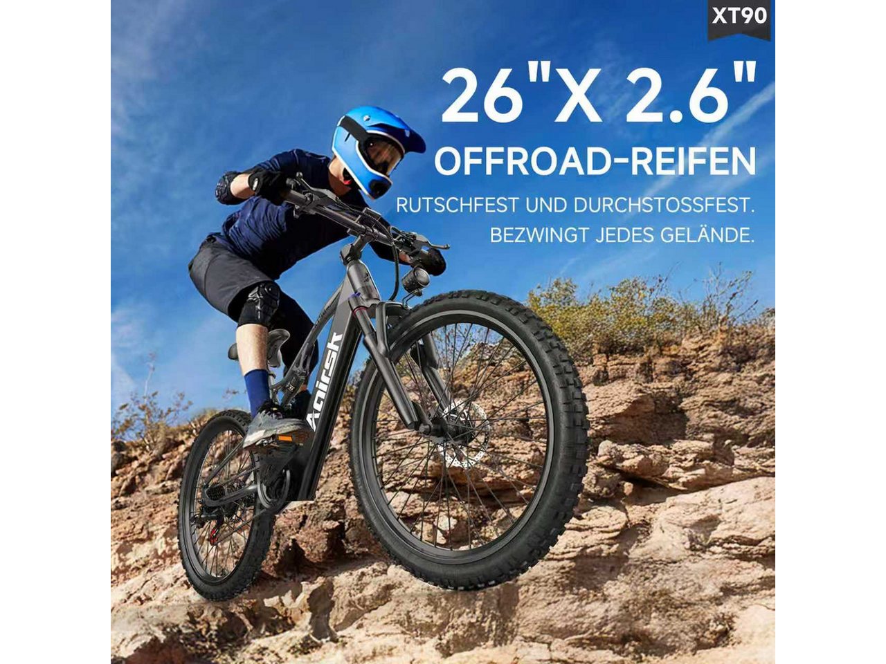 PixelPilot E-Bike Cityrad XT90 26 Zoll Elektrofahrrad 48 V 20 Ah Akku, 7-Gang Shimano-Schaltung, 7 Gang, Heckmotor, 960 Wh, (Packung), mit NFC und Farbdisplay Bild 2