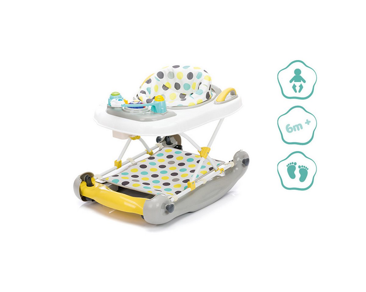 Fillikid Fahrradhelm Fillikid Lauflerngerät Punkte gelb/grau, Lauflernhilfe Babywalker Spiel- und Lauflernwagen Bild 4