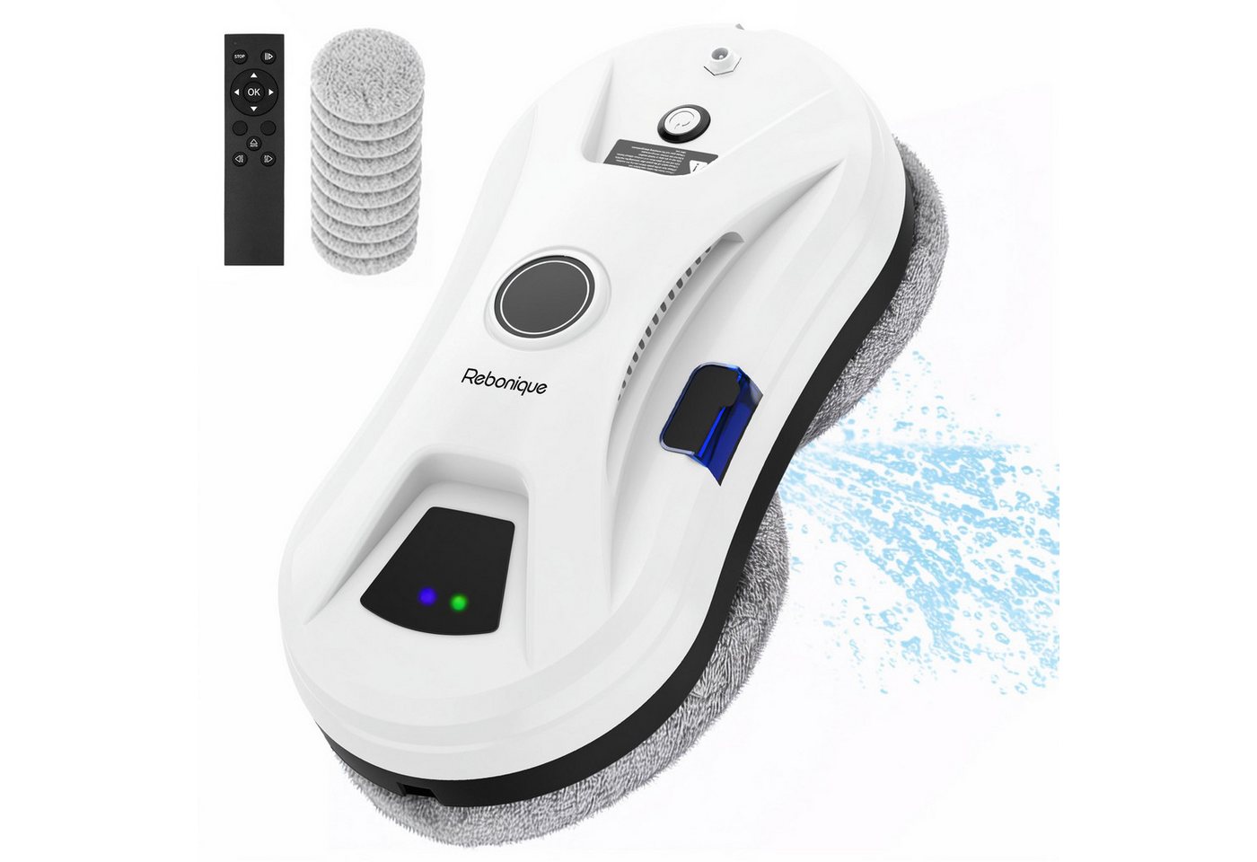 Rebonique Fensterputzroboter Elektrischer Fensterputzer 5600Pa Intelligenter Kanten-Erkennung, 3-Modi Automatische Wasserstrahl Fensterreiniger Roboter Bild 3