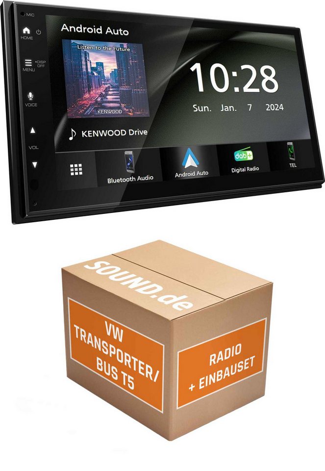 JUST SOUND best choice for caraudio Autoradio Paket Kenwood DMX5023DABS für VW T5 Carplay Android Auto Autoradio (Freisprecheinrichtung) Bild 2