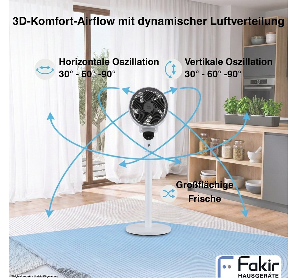 FAKIR Standventilator Stand Tisch Ventilator 2in1 prestige VC550 3D Oszilation Bild 5