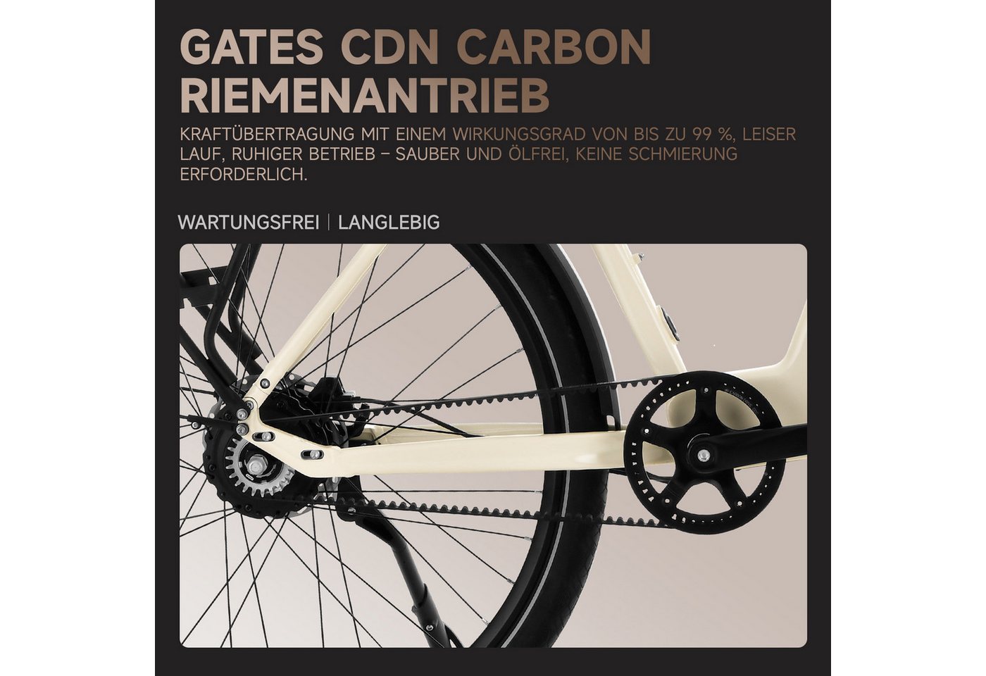 VECOCRAFT E-Bike Cityrad 28‘’ Automatische 2-Gang-Schaltung mit Drehmomentsensor, 45Nm LUNA 2.0, Heckmotor, 360 Wh, (nach EN 15194), wartungsarmer Gates Riemenantrieb, Stadtpedelec für Damen & Herren Bild 2