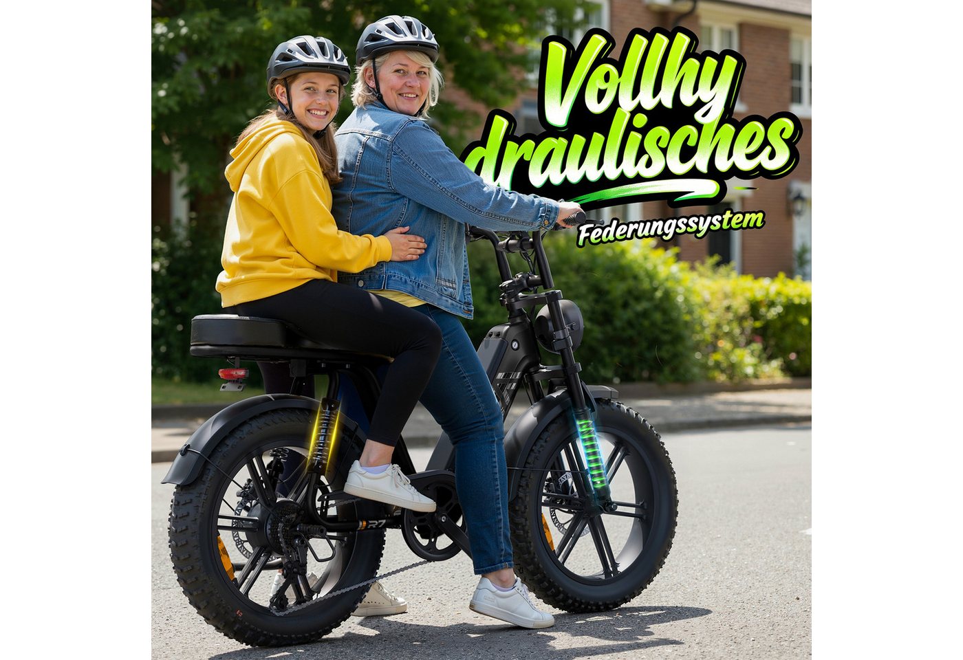 SISIGAD Mountainbike 20'' Fat Tire E-Bike 48V 15AH,250W, Herausnehmbarer Akku, APP, R7, Shimano, 7-Gang Schaltung,100 km Reichweite(PAS) für Alltag und Freizeit
