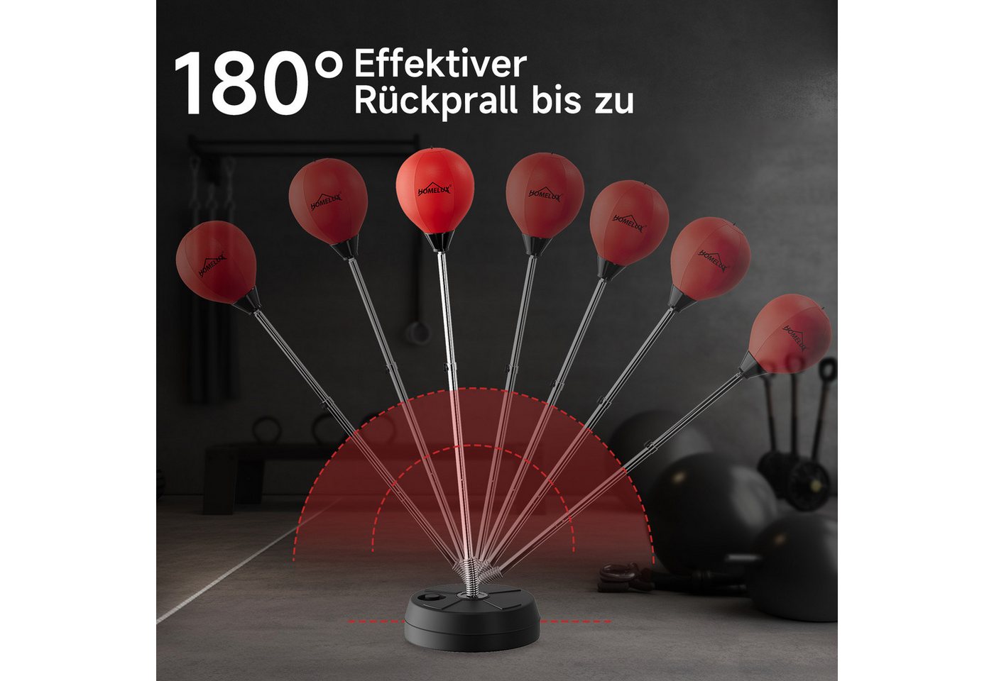 HOMELUX Punchingball 121-145cm Höhenverstellbar (Set, mit 2 Paar Handschuhe 1 Pump), für Jugendliche und Erwachsene Bild 3