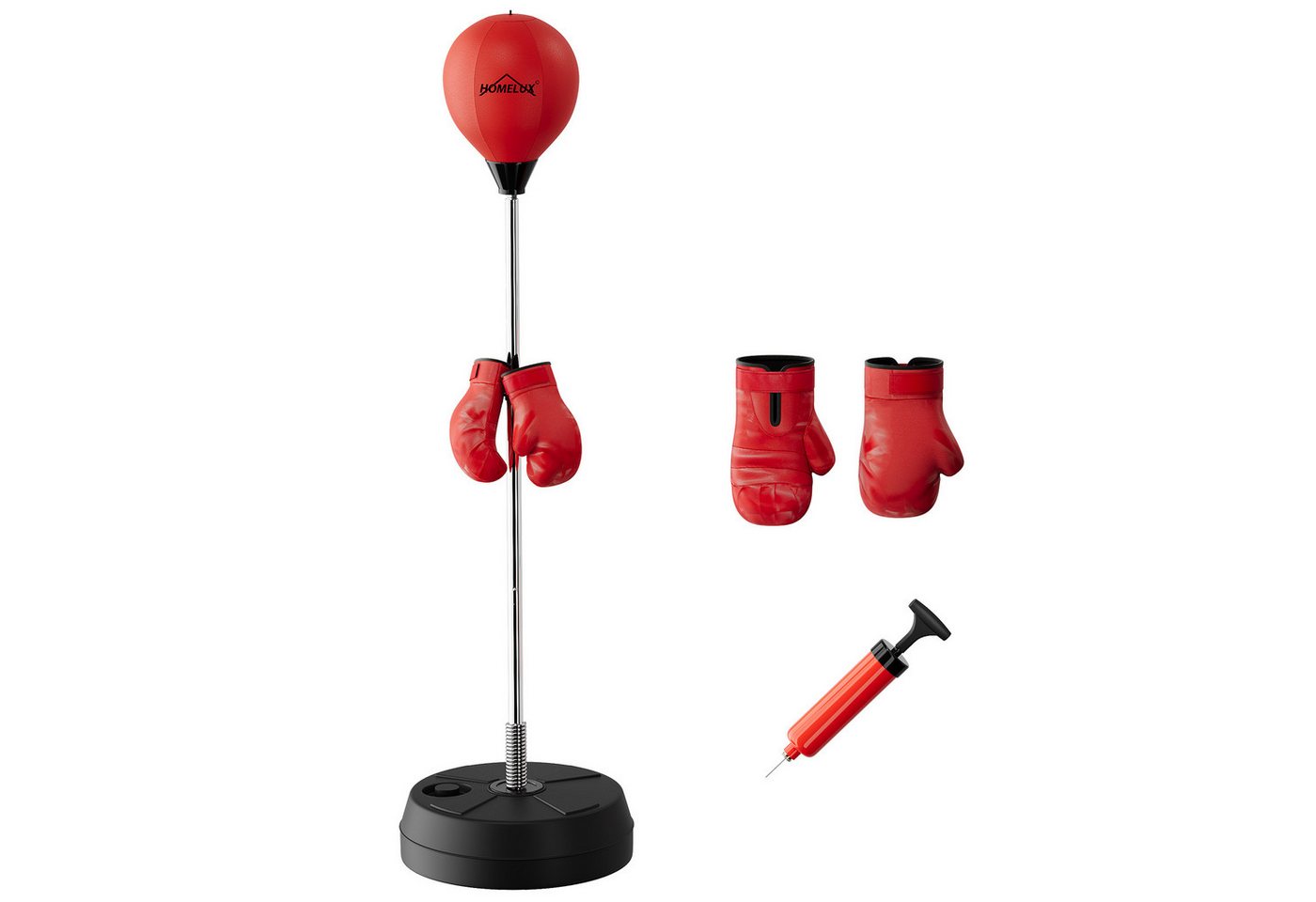 HOMELUX Punchingball 121-145cm Höhenverstellbar (Set, mit 2 Paar Handschuhe 1 Pump), für Jugendliche und Erwachsene Bild 4