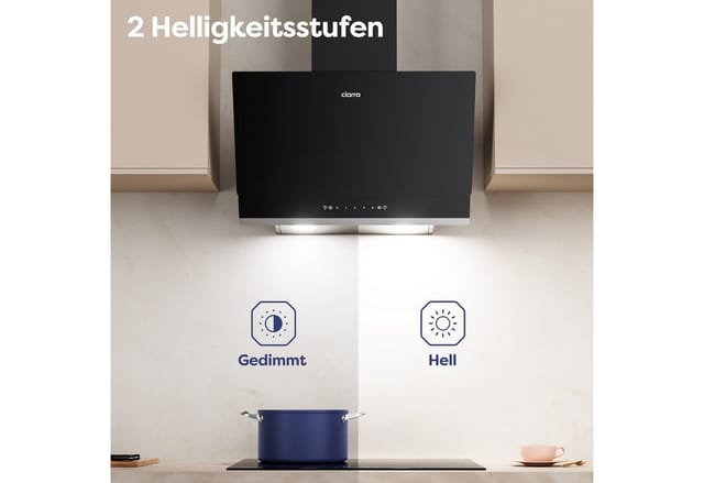 CIARRA Kopffreihaube 60 cm Dunstabzugshaube 710 m³/h starke Saugleistung A+++ CBCB6736A 60 cm Dunstabzugshaube 710 m³/h starke Saugleistung A+++ CBCB6736A, Gestensteuerung & Touch Control, Schräge Wandhaube Umluft & Abluft