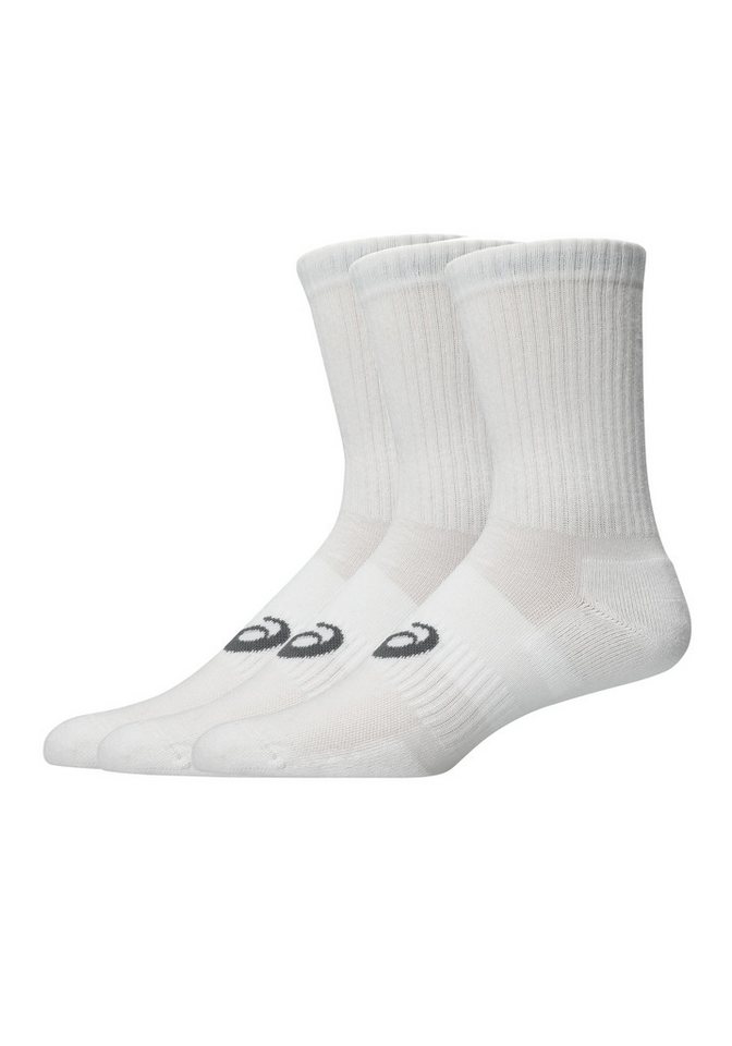 Asics Laufsocken 3 PACK CREW SOCK Atmungsaktiv, Gedämpfte Sohle, Anatomische Passform