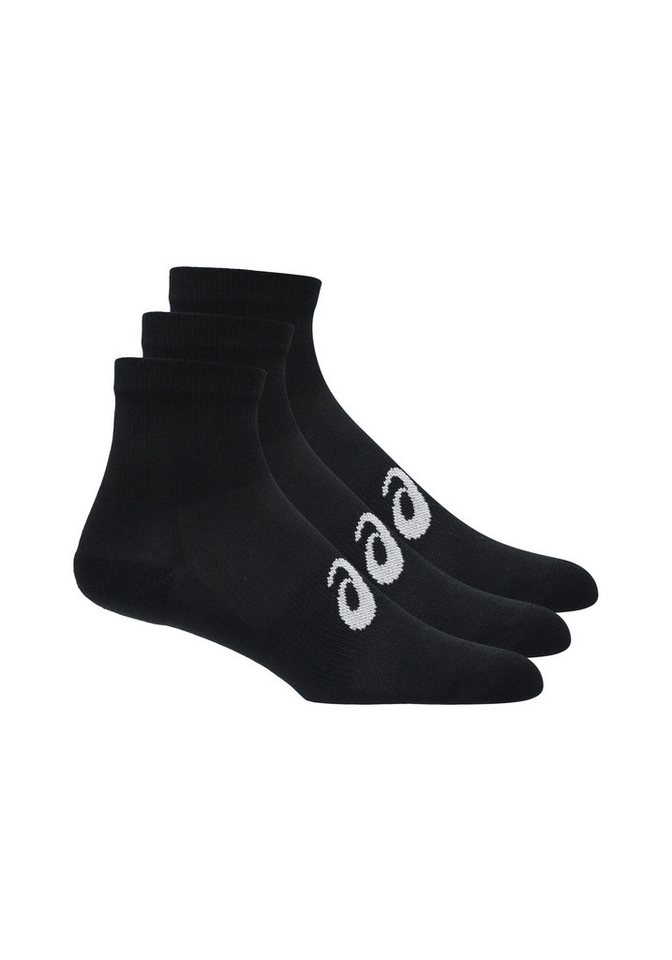 Asics Laufsocken 3 PACK QUARTER SOCK Atmungsaktiv, Gedämpfte Sohle, Anatomische Passform