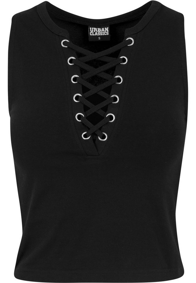 URBAN CLASSICS Yoga & Relax Shirt Urban Classics Damen Ladies Lace Up Cropped Top (1-tlg) Bild 2
