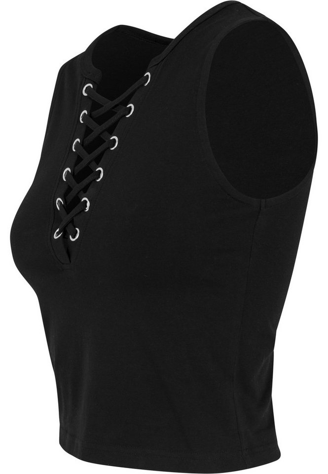 URBAN CLASSICS Yoga & Relax Shirt Urban Classics Damen Ladies Lace Up Cropped Top (1-tlg) Bild 3