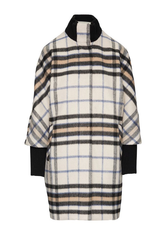 comma Funktionsmantel Outdoor-Jacke Karierter Mantel mit Strick-Details Bild 3