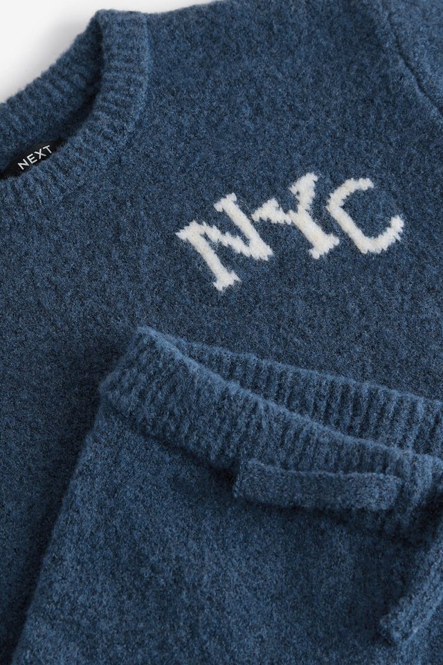 Next Sweatanzug Gestrickter Jogginganzug NYC College-Look (2-tlg) Bild 3