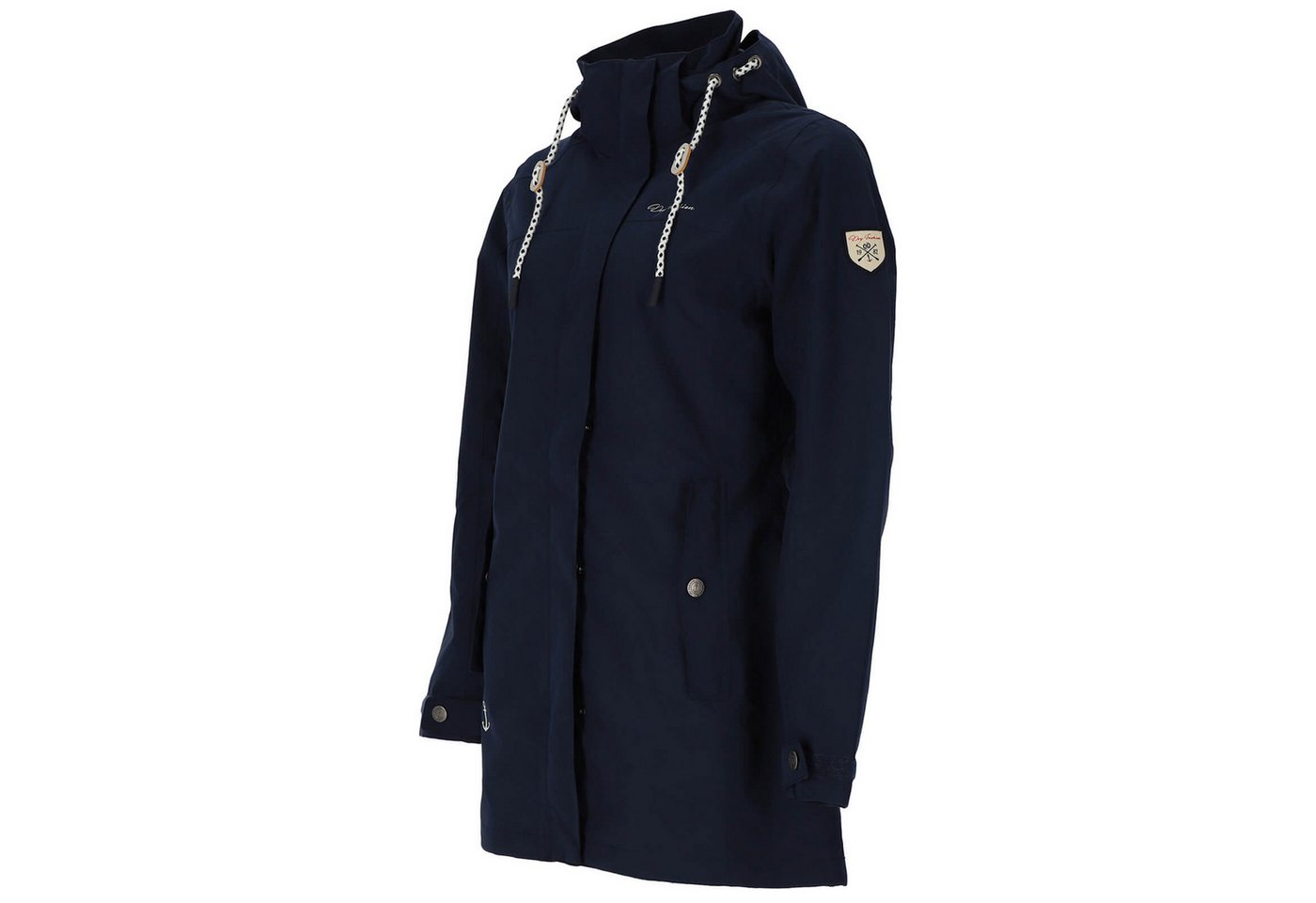 Dry Fashion Funktionsmantel Leer Damen Funktionsjacke Wasserdicht - Outdoor-Jacke Mantel Winddicht Atmungsaktiv, Verschweißte Nähte, Verstellbare und abnehmbare Kapuze