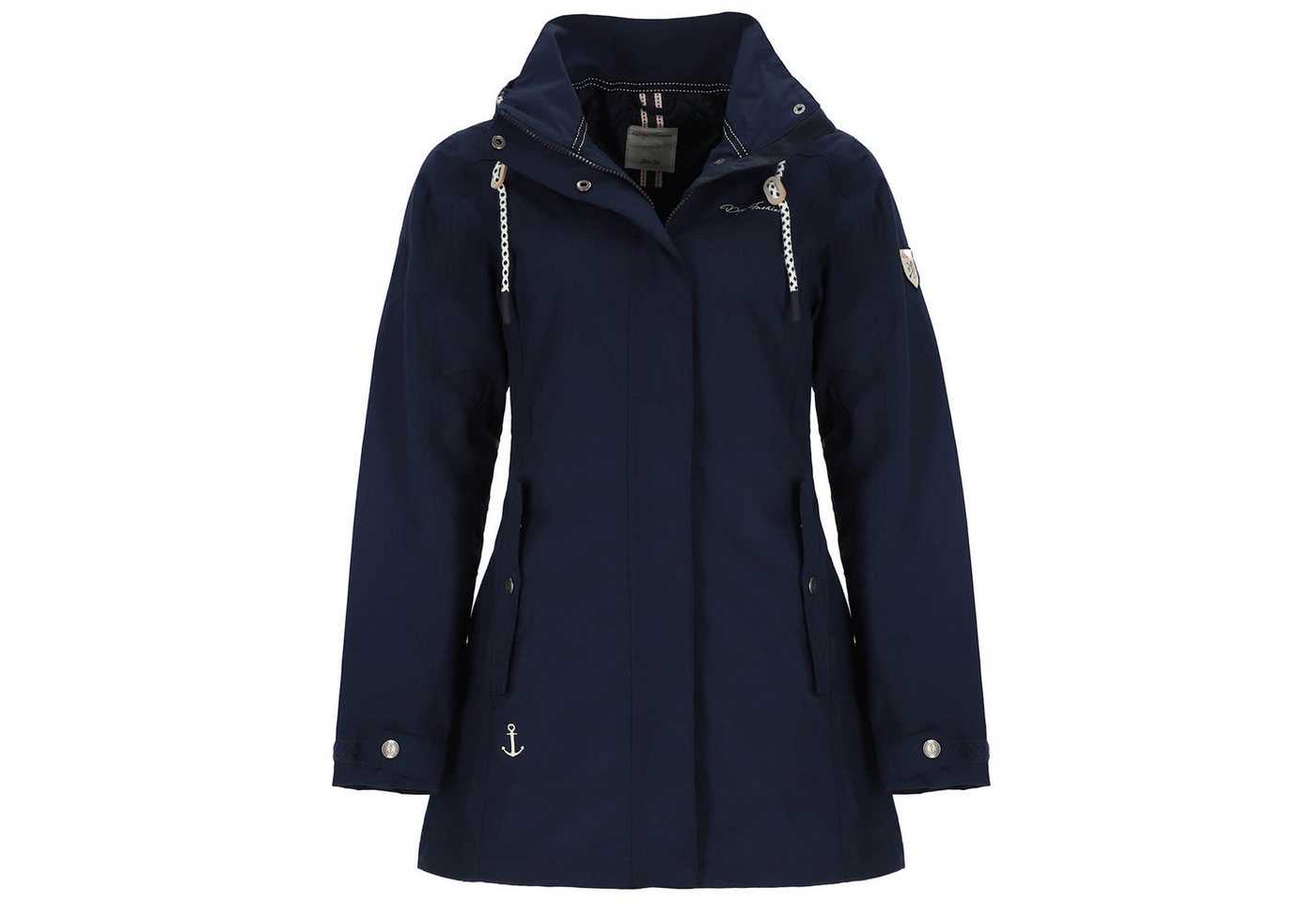 Dry Fashion Funktionsmantel Leer Damen Funktionsjacke Wasserdicht - Outdoor-Jacke Mantel Winddicht Atmungsaktiv, Verschweißte Nähte, Verstellbare und abnehmbare Kapuze Bild 2