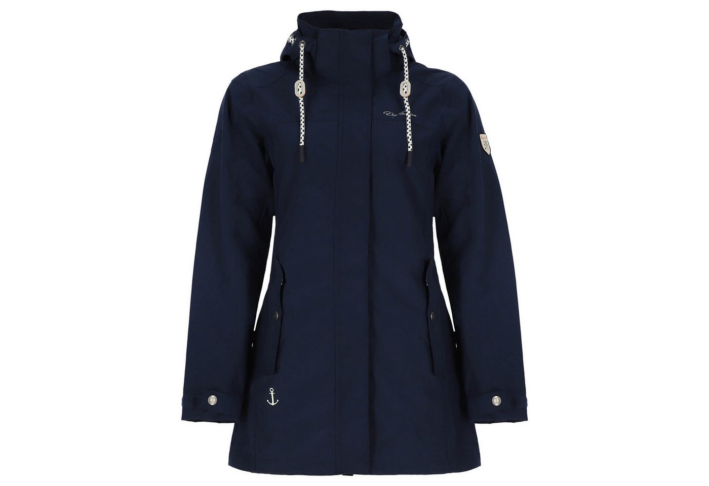 Dry Fashion Funktionsmantel Leer Damen Funktionsjacke Wasserdicht - Outdoor-Jacke Mantel Winddicht Atmungsaktiv, Verschweißte Nähte, Verstellbare und abnehmbare Kapuze Bild 4