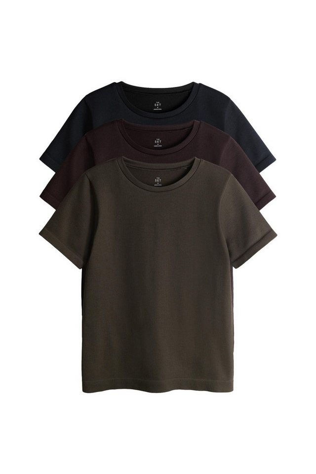 The Set Trainingsshirt The Set gerippte Active Sports T-Shirts, 3er-Pack (3-tlg) Bild 2