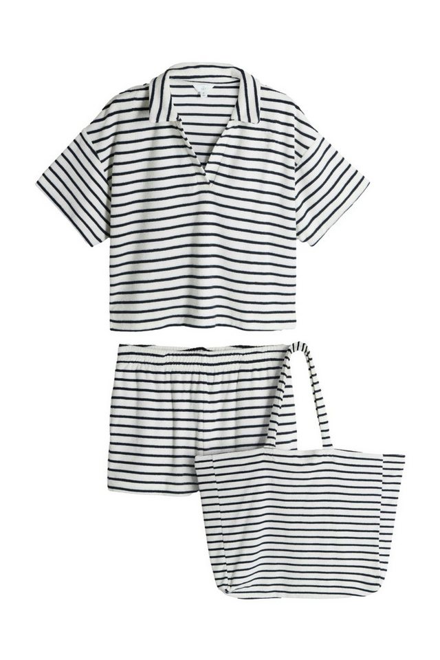 The Set Freizeitanzug The Set 3er-Pack aus Frottee-Shorts und Tasche (3-tlg)