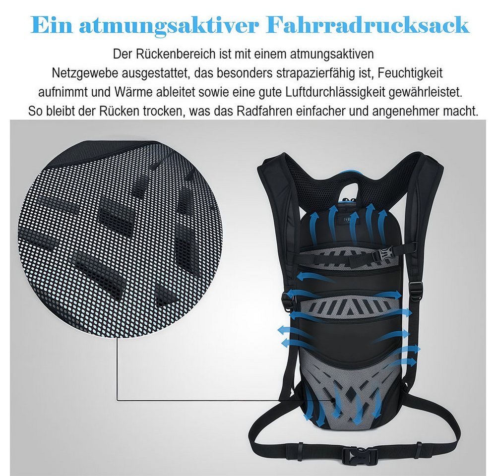 AFKSMILE Fahrradrucksack Kleiner Fahrradrucksack Trinkrucksack Wasserdicht Rucksäcke fürWandern, Sportrucksack Ultraleicht Fahrrad Rücksack für Klettern Fahrradfahren Bild 2