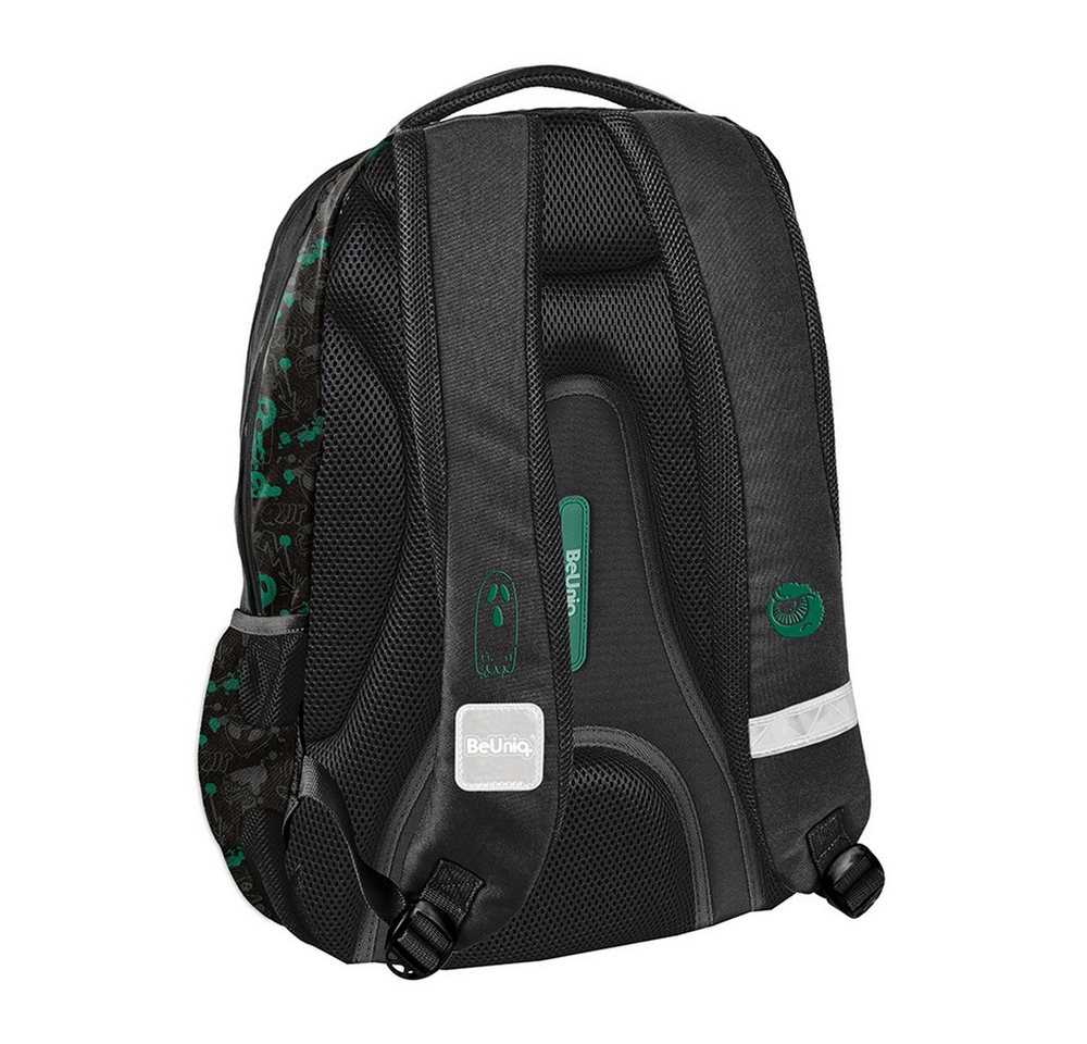 PASO Schulrucksack (Schulset, 5-tlg), UFO Mega Set 5-teilig – Schwarz, Grün Bild 2