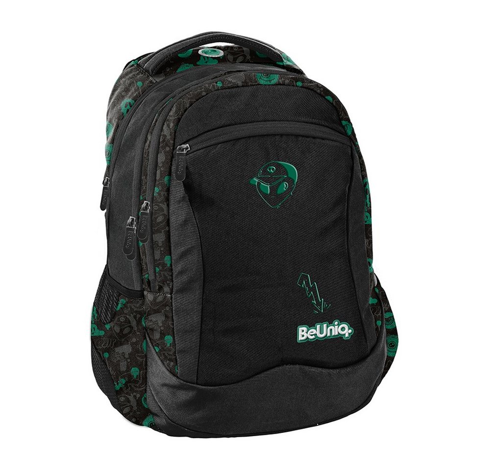 PASO Schulrucksack (Schulset, 5-tlg), UFO Mega Set 5-teilig – Schwarz, Grün Bild 4