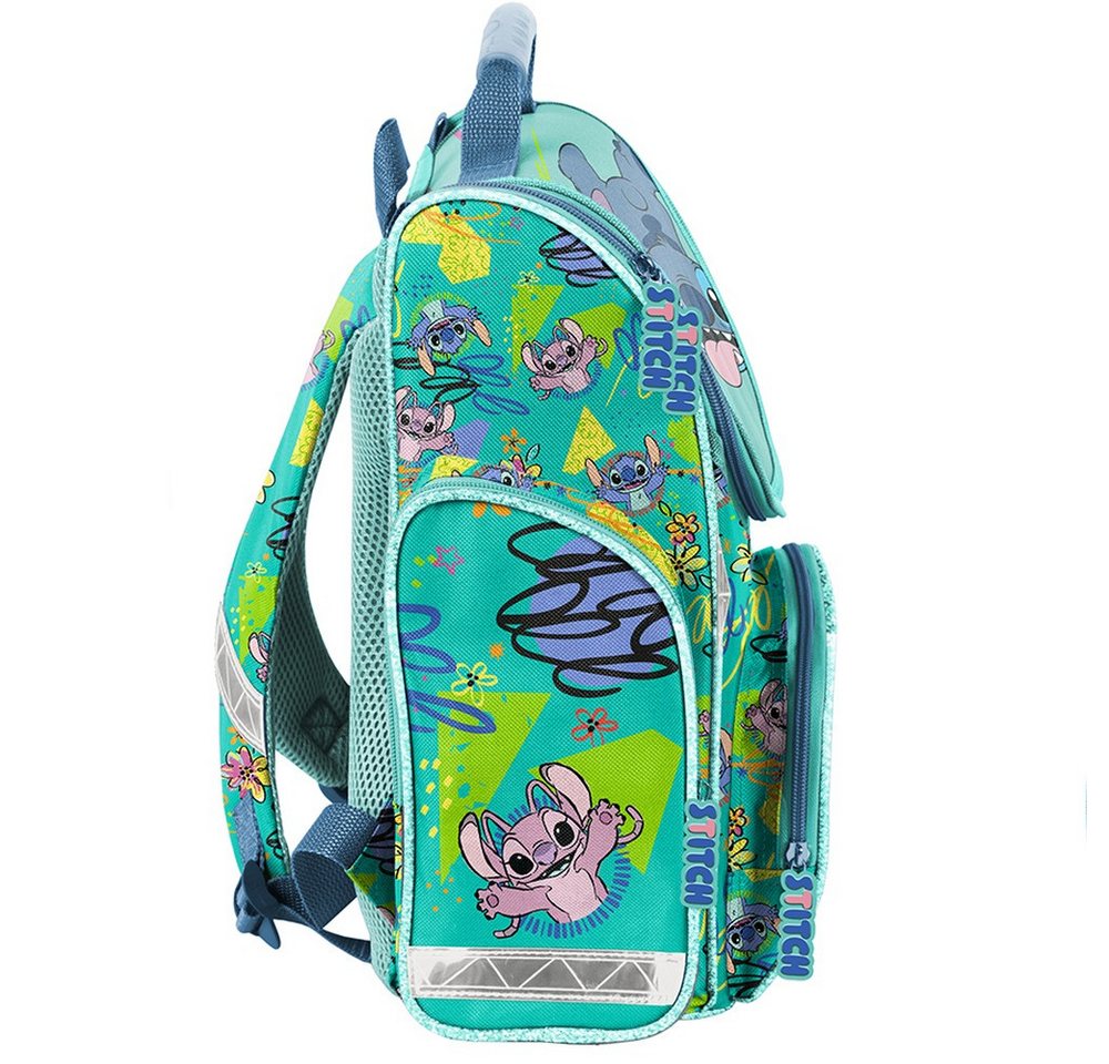 PASO Schulrucksack (Schulset, 11-tlg), Lilo & Stitch Mega Set XXL 11-teilig – Grün