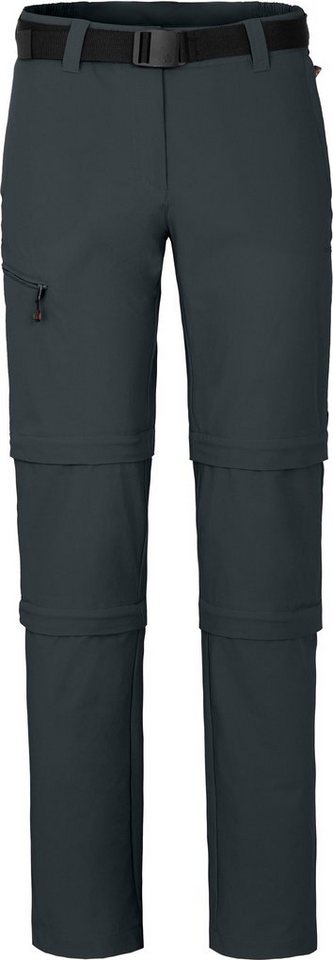 Bergson Outdoorhose NARRABEEN Doppel Zipp-Off Damen Wanderhose, vielseitig pflegeleicht, Normalgrößen, dunkel grau Bild 2