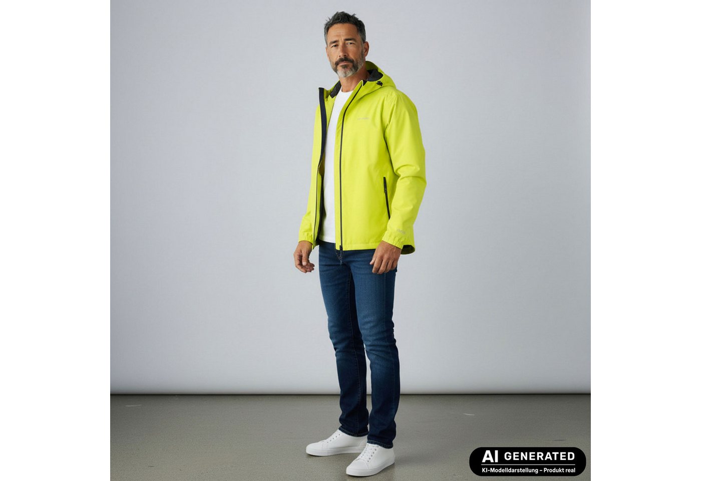 Dry Fashion Fahrradjacke Laboe Herren Funktionsjacke - Regenjacke Outdoor leicht & verstaubar Jacke Wasserdicht, Windicht, Atmungsaktiv, Kapuze mit Vorderschirm Bild 2