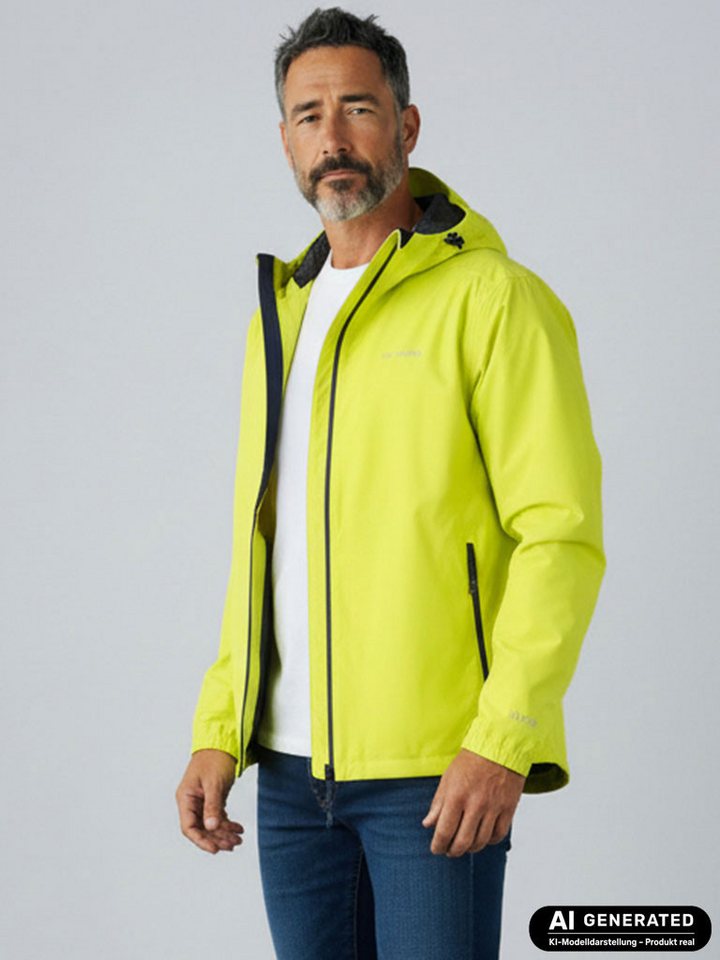 Dry Fashion Fahrradjacke Laboe Herren Funktionsjacke - Regenjacke Outdoor leicht & verstaubar Jacke Wasserdicht, Windicht, Atmungsaktiv, Kapuze mit Vorderschirm Bild 5