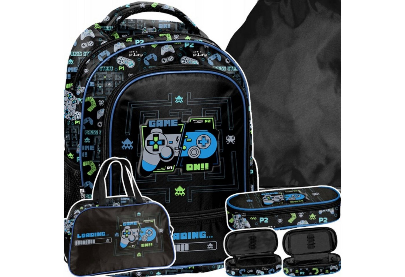 PASO Schulrucksack Paso Schulrucksack Set Pad für Jungen 4-teilig Gaming Rucksack (1-tlg) Bild 2