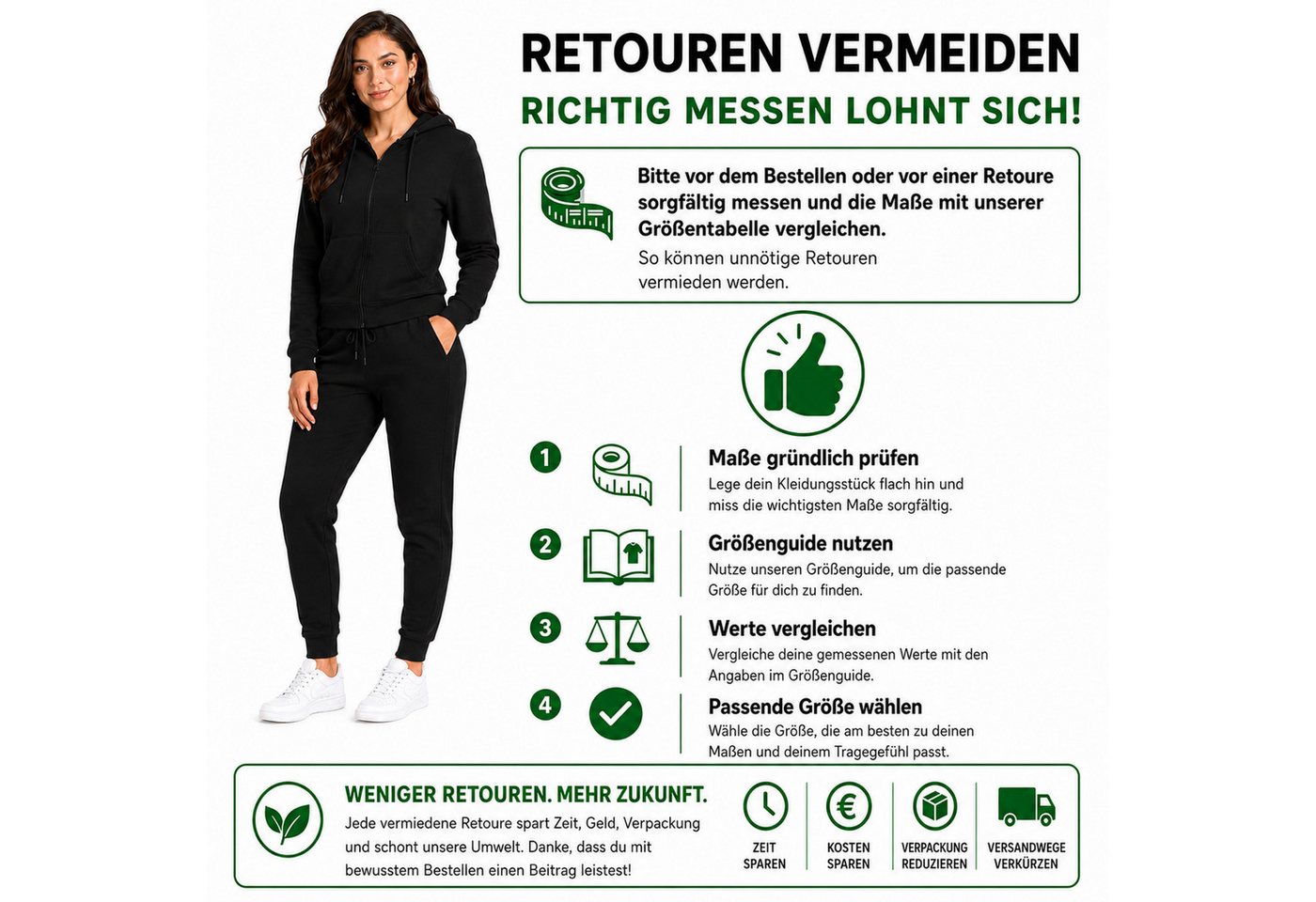 L.gonline Freizeitanzug Damen Jogginganzug einfarbig 100% Baumwolle 586 Mint XL (Kapuzenjacke mit Reißverschluss, Hose, 2-tlg), Fitness Freizeit Casual Bild 3