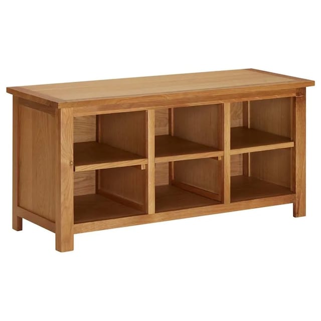 vidaXL Schuhregal 90x37x45 cm Eiche Massivholz 289189