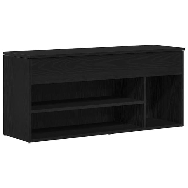 vidaXL Schuhbank Schwarz Eichen-Optik 102x30,5x45 cm Holzwerkstoff 859137