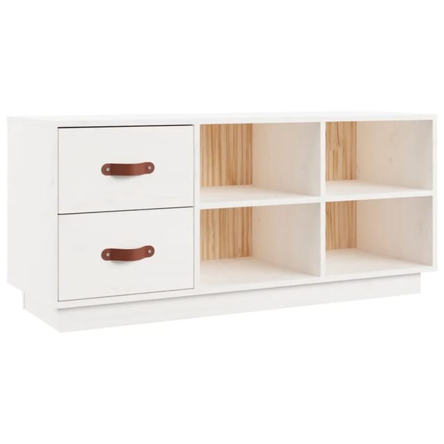 vidaXL Schuhbank Weiß 100x34x45 cm Massivholz Kiefer 820178