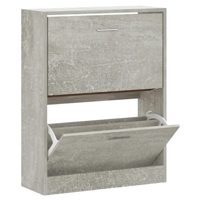 vidaXL Schuhschrank Betongrau 63x24x81 cm Holzwerkstoff 342559