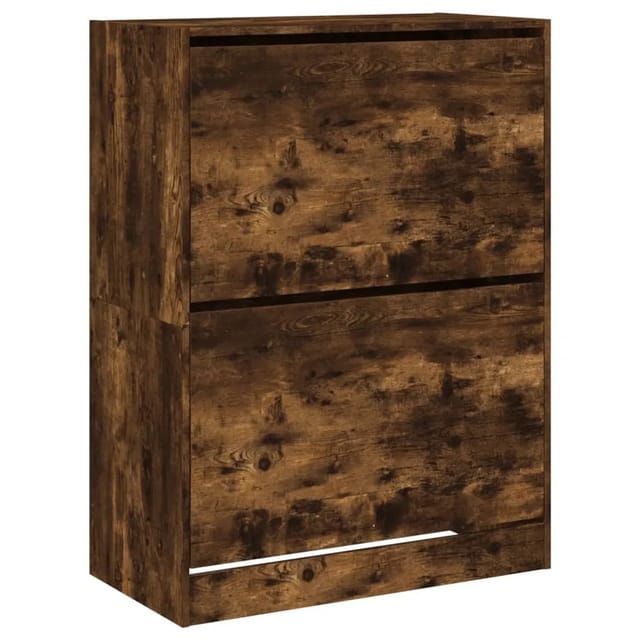 vidaXL Schuhschrank mit 2 Klappen Räuchereiche 80x42x108 cm 3214403