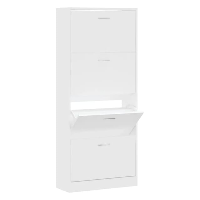 vidaXL Schuhschrank Weiß 63x24x147 cm Holzwerkstoff 342542