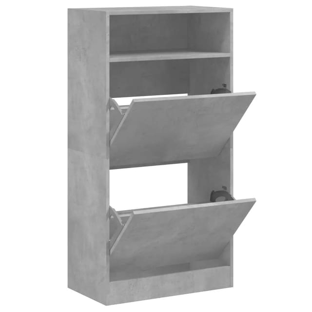 vidaXL Schuhschrank Betongrau 60x34x116 cm Holzwerkstoff 840018