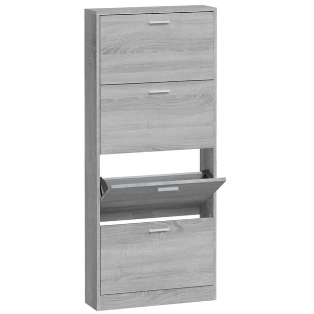 vidaXL Schuhschrank Grau Sonoma 59x17x150 cm Holzwerkstoff 342524
