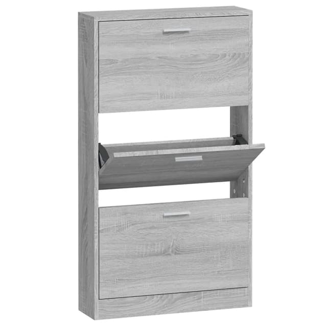 vidaXL Schuhschrank Grau Sonoma 59x17x108 cm Holzwerkstoff 342532