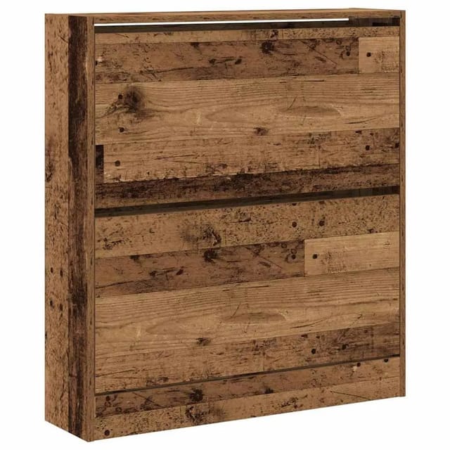 vidaXL Schuhschrank mit Tür Altholz 80 x 21 x 87,5 cm Holzwerkstoff 862214