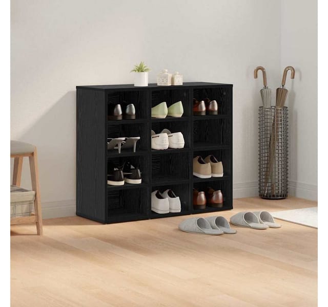 vidaXL Schuhschrank mit Regal Schwarz Eichen-Optik 77,5 x 30 x 67 cm 875214